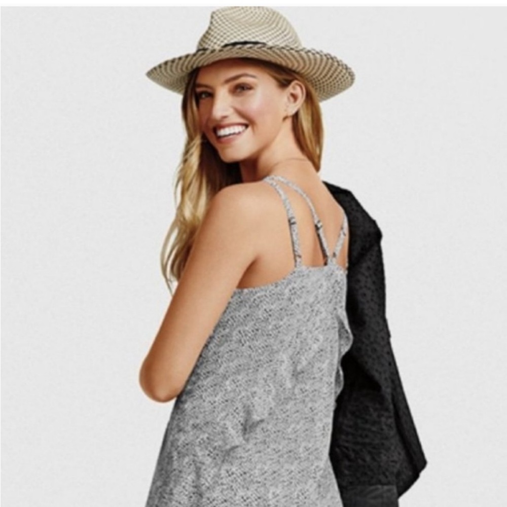Cabi Flutter Strappy V Neck Top 5359 Black Grey Dot Cami S - Picture 2 of 10